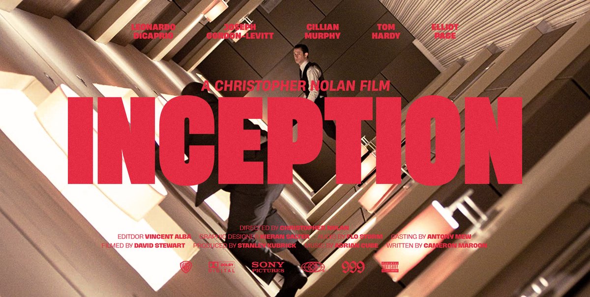 *Concept Cinematic Title for 'Inception' 

#graphicdesign #design #poster #posterdesign #movie #movies #movieposter #type #netflix #typography #red #posterinspiration #graphicdesigninspo #art #artinspiration #inception #bestmovies #iconic #cinematic #LeonardoDiCaprio #movie