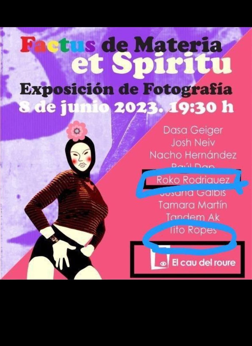 FetValencia's tweet photo. Exposición de arte con fotos que seguro que no os fejan indiferente el 8 de Junio a las 19:30 en el cau del roure.

@tito_ropes
Insta: @rokorodriguez2

Pl. de les Tretze Roses, 5, bajo 5, 46014 Valencia https://t.co/hYDbzifZj2