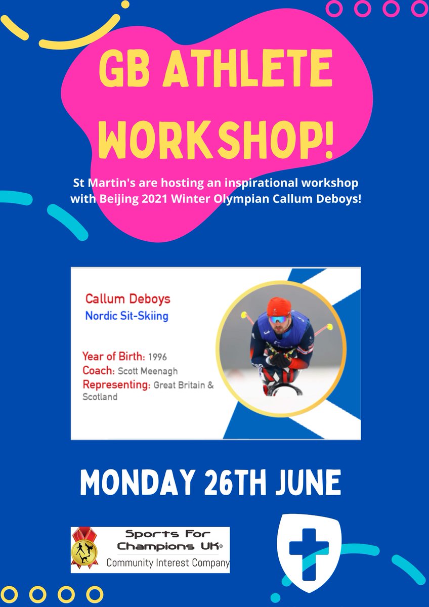 Great British Athlete Visit!
We are excited to announce that GB athlete Callum Deboys will be visiting St Martin's on Monday 26th June to host an assembly and physical activity workshop! Fundraising link 🔽
crowdfunder.co.uk/p/stmartins

#letyourlightshine