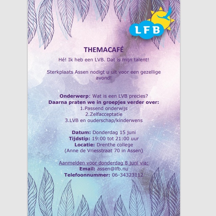 Wees Welkom op ons thema café op 15 juni.