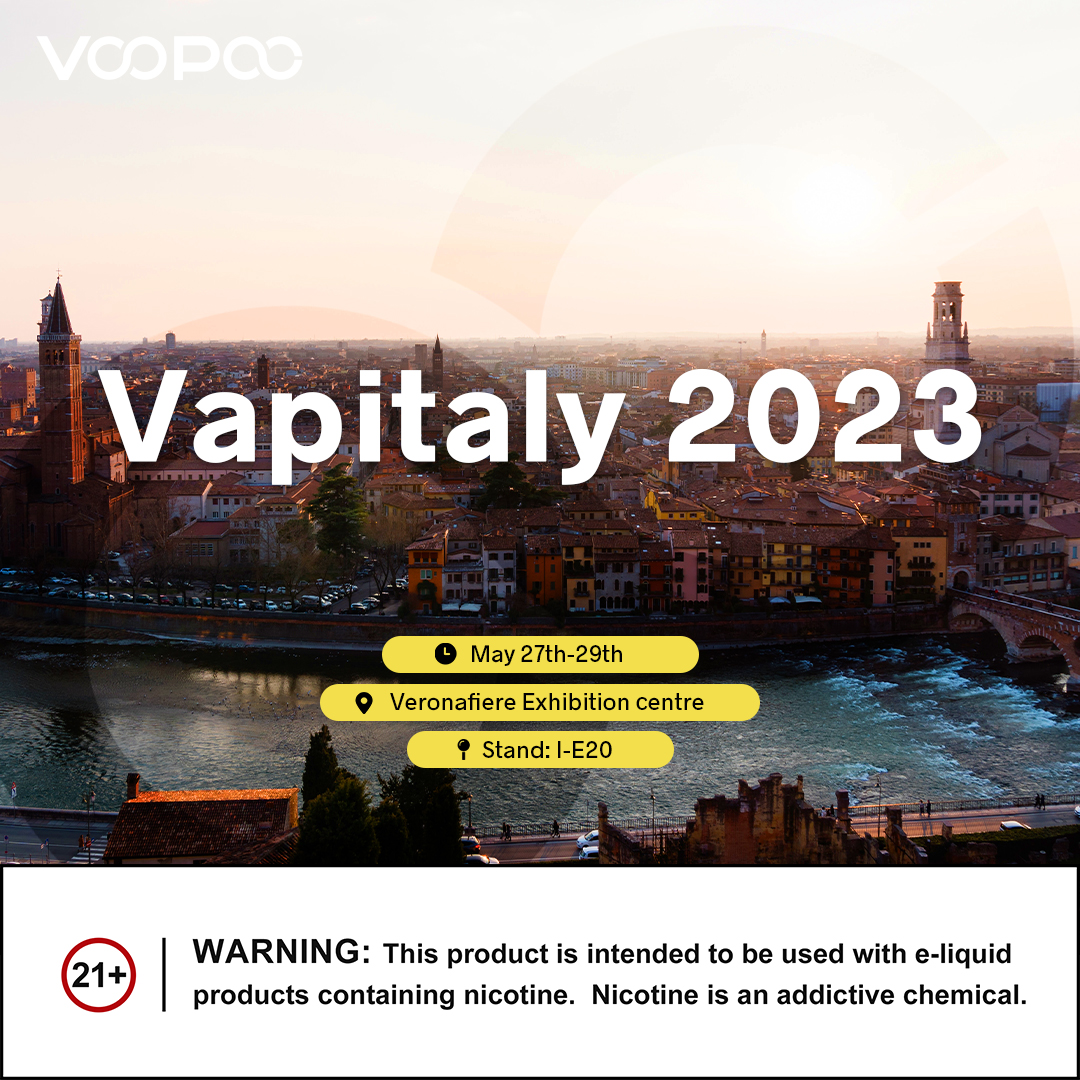 VOOPOO will be attending Vapitaly 2023 in Italy!  Want to see the latest products from VOOPOO? Or the ARGUS Pods Family and the Drag series,  stay tuned. 💓

📍: Veronafiere Exhibition center
📅: May 27th-29th
Stand: I-E20

#voopoo #voopooitaly #voopoodrag #voopooargusfamily