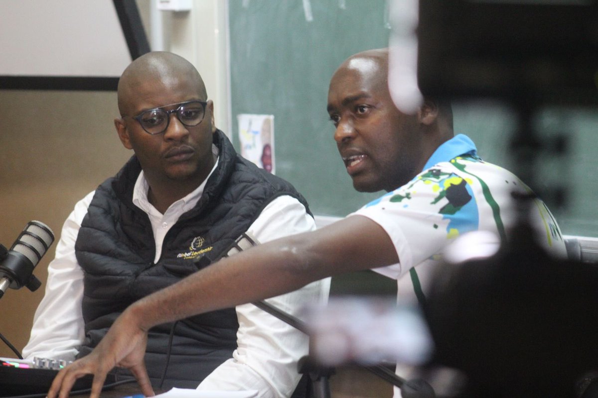 theglcpodcast's tweet photo. We spent some time with the leader of The ATM yesterday at Nelson Mandela University. 

He spoke to us about some of the solutions to unemployment, load-shedding &amp; inequality that his party is proposing and how young people can play their part in politics leading to 2024. https://t.co/ZvWPGlIzXE