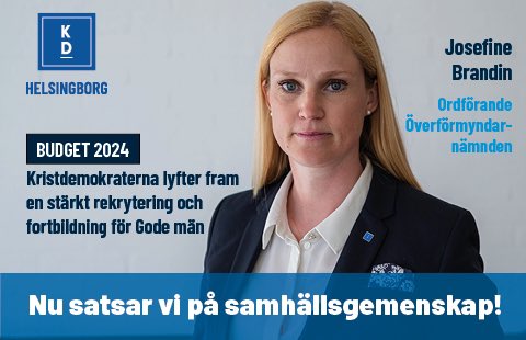 KD Helsingborg (@kdhelsingborg) on Twitter photo KD lyfter fram samhällsgemenskapen genom att tillsammans med samverkanspartierna i budget 2024 förslå en förstärkning av arbetet med Gode män. Ordf i Överförmyndarnämnden är Josefine Brandin (KD). <a href="/kdriks/">Kristdemokraterna</a> <a href="/hbgstad/">Helsingborgs stad</a> #livskvalitet KD lyfter fram samhällsgemenskapen genom att tillsammans med samverkanspartierna i budget 2024 förslå en förstärkning av arbetet med Gode män. Ordf i Överförmyndarnämnden är Josefine Brandin (KD). <a href="/kdriks/">Kristdemokraterna</a> <a href="/hbgstad/">Helsingborgs stad</a> #livskvalitet
