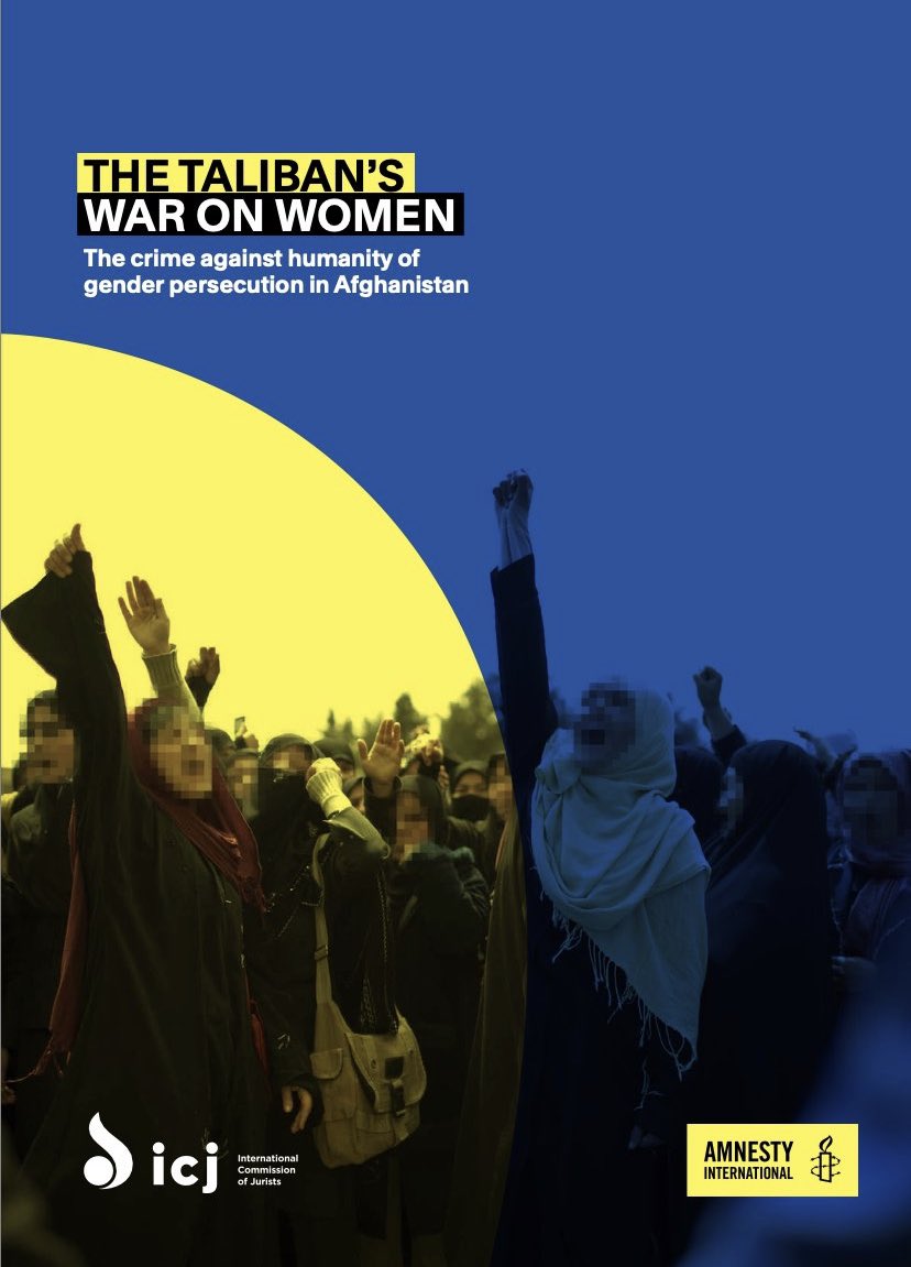 Tomorrow @AmnestyUK and @ICJ_org will launch their report - Does the Taliban's treatment of women amount to the crime against humanity of gender persecution? 

#Afghanistan #Taliban #womensrights #genderpersecution.
