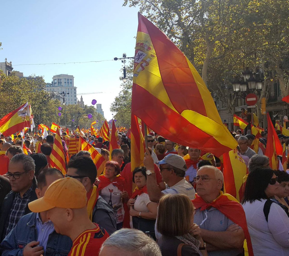 Bon dia <a href="/esquerraLH/">Esquerra Republicana de l'Hospitalet</a>
Bon dia <a href="/junqueras/">Oriol Junqueras 🎗️</a> !

Coneixeu a algú a la foto?

Manifestació espanyolista de SCC,Vox i acòlits.