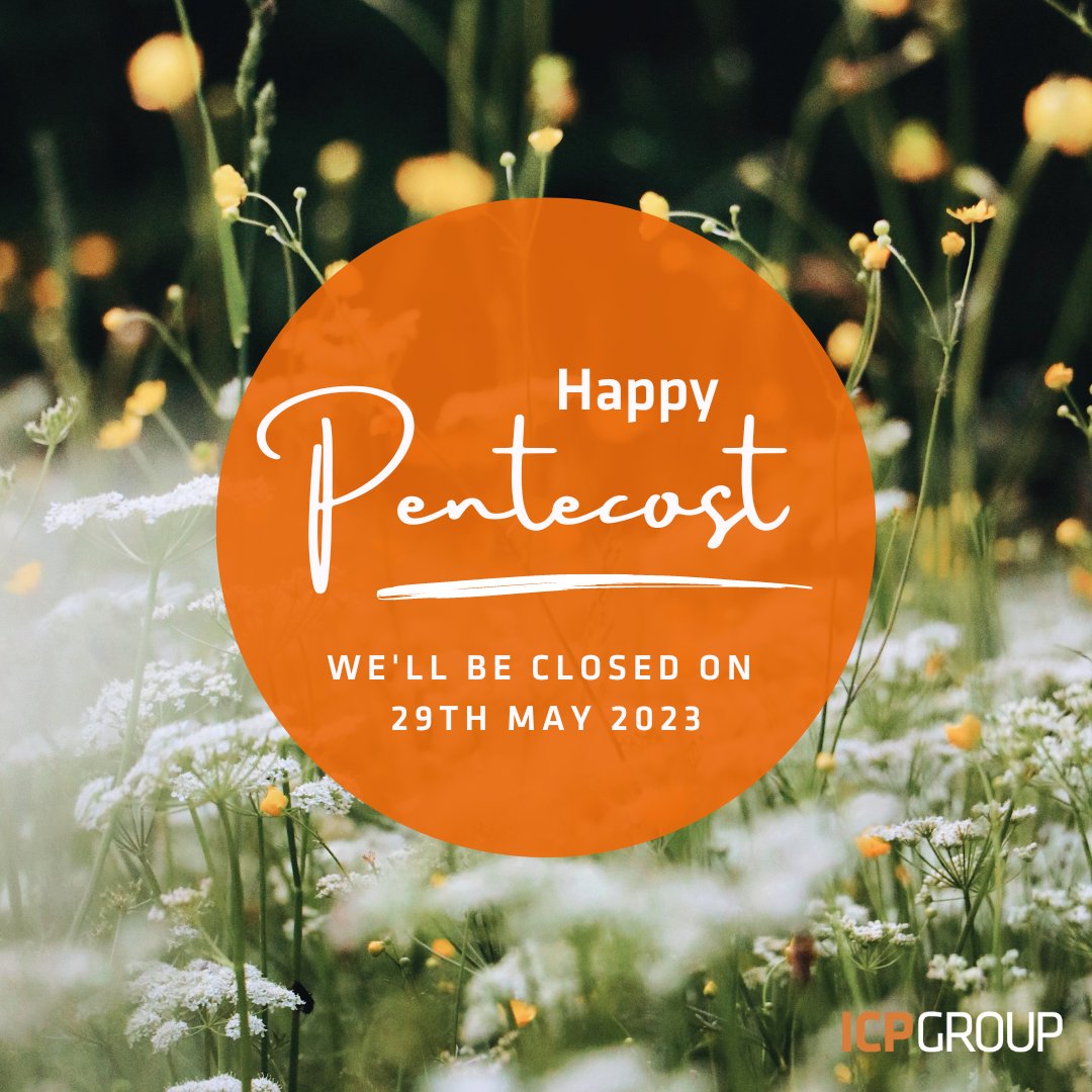 Happy #Pentecost #Pinksteren #Pfingsten to all our customers, suppliers, partners and employees! We will be closed on May 29th.☀️🌿