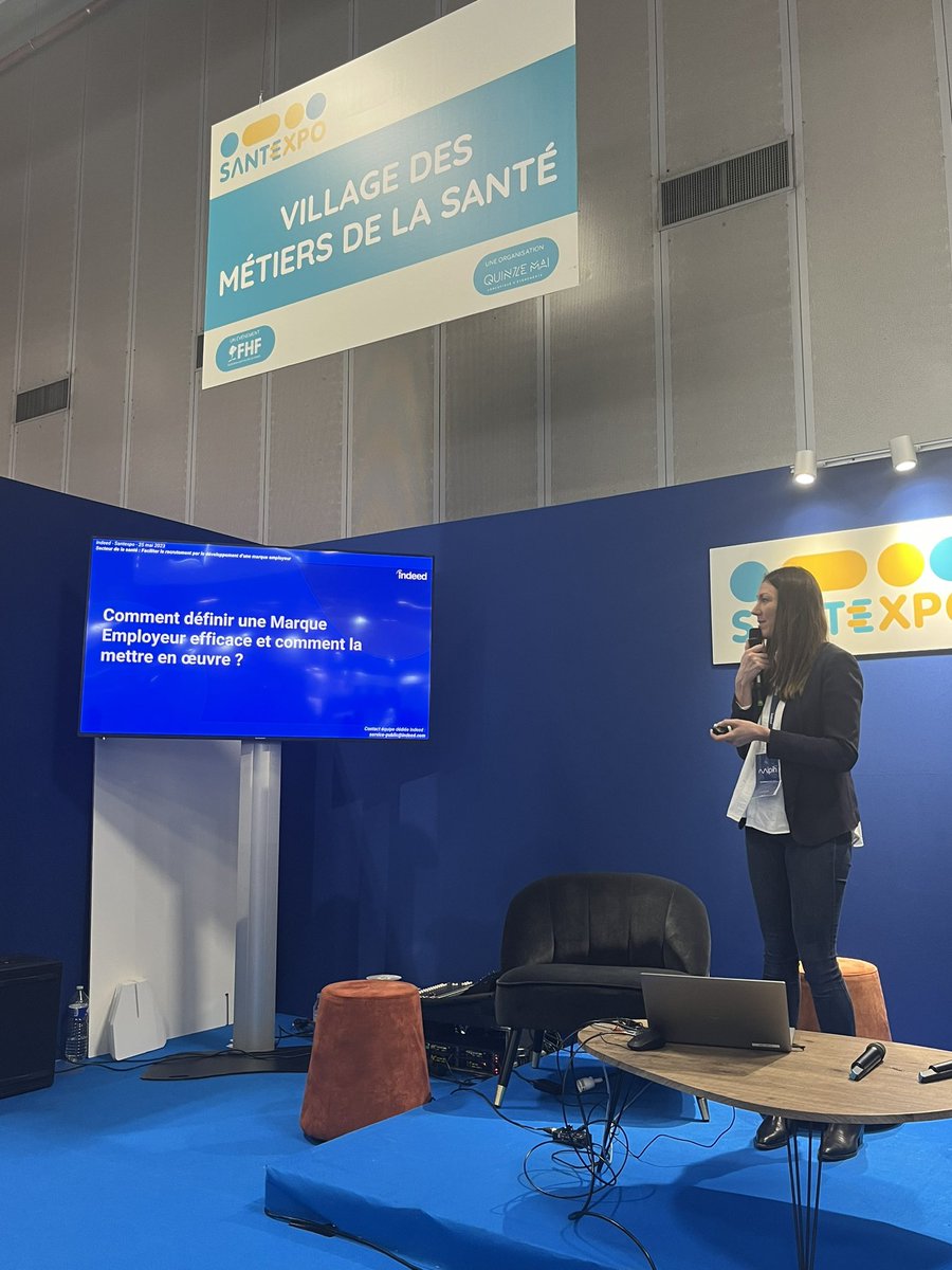 Agora : développer sa marque employeur, par <a href="/indeed/">Indeed</a> au village des #métiers de #Santexpo <a href="/laFHF/">FHF</a>