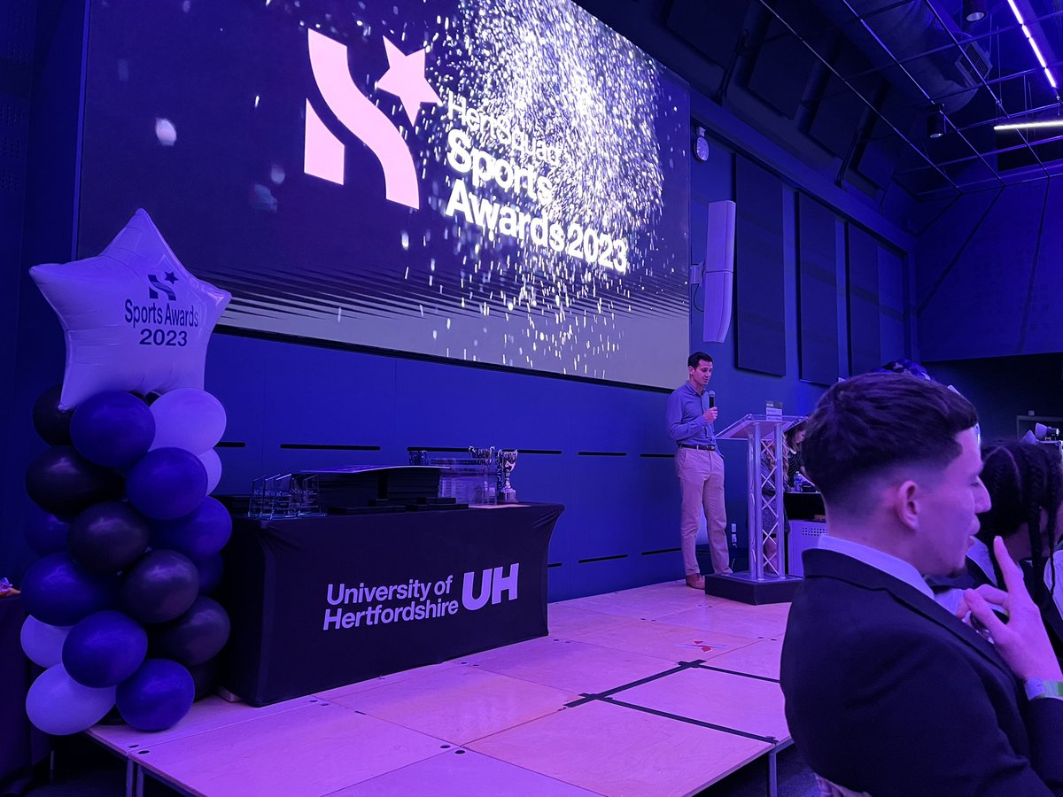 A brilliant night celebrating the @UniofHerts @HertSquad and @hertsquadperf teams at the #sportsawards last night. So much talent in one room 👏🏼👏🏼 Lovely to see so many @UHsportstherapy @UHSportsStudies and @UHSportsScience students receive awards too.