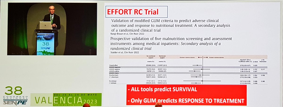 In the #EFFORTtrial  only #GLIMcriteria predicted response to treatment. Rocco Barazzoni in #SENPE2023