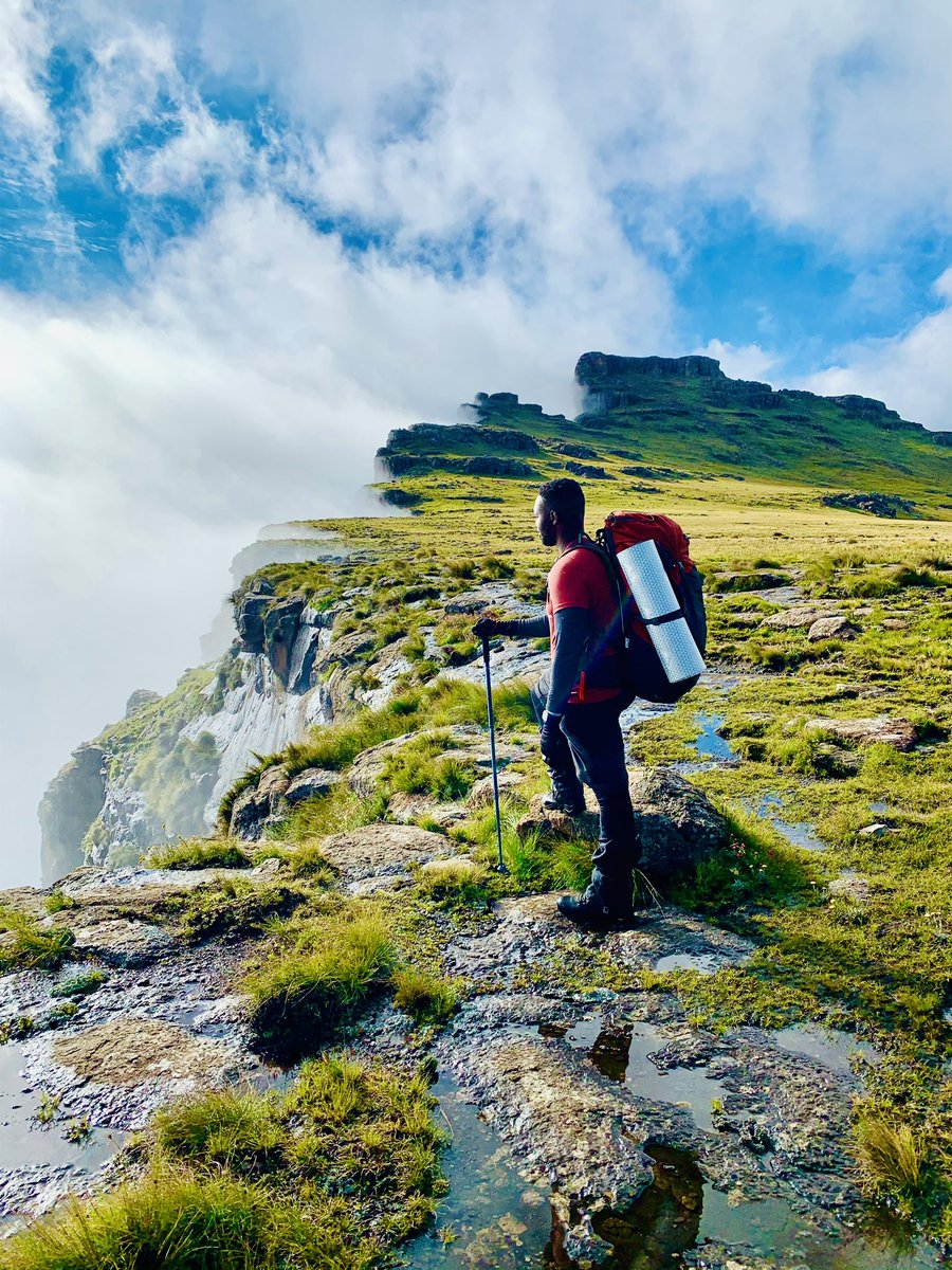 LesibaL's tweet photo. This day was one of the best days of my life, it was first #overnight #hike in the #Drakensburg. Just being witness to this I knew id keep coming back for more. No lie growing up I never imagined a life of #adventure for myself 😅 https://t.co/YhQ4pSDMst