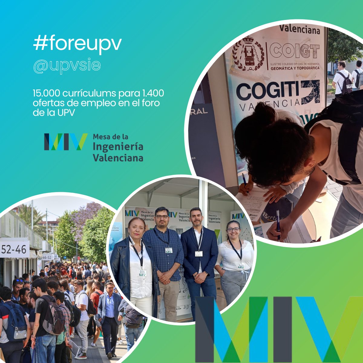 MesaIngValencia's tweet photo. ¡Locura total y gran acogida en el #foroeupv 2023 de la @UPV 🔥 🔥
Más de 175 empresas buscando #talentoTOP, con 1.400 ofertas de empleo para los 15.000 estudiantes que se acercaron buscando oportunidades profesionales en el mundo de la #ingeniería!
https://t.co/pUm5e56cej https://t.co/ldQK8rs2pj