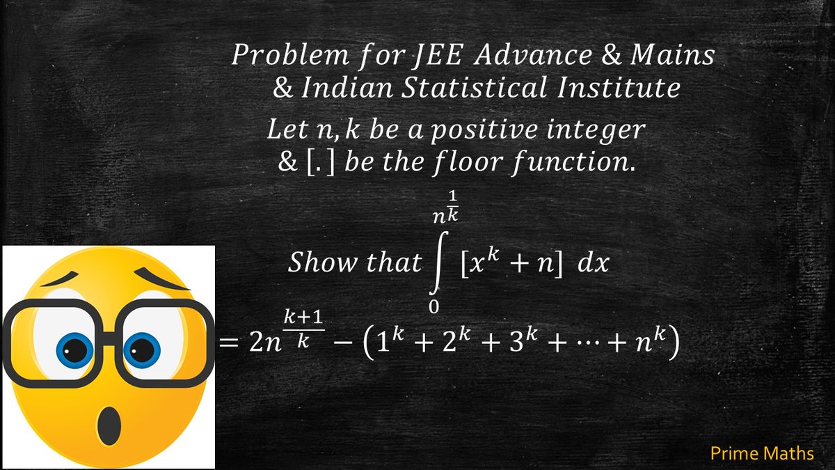 prime_maths's tweet image. Very difficult Integration for JEE Main and Advance and Indian Statistic... youtu.be/5aABQue_pqw 
#IIT #ISI #BMath #BStat #CBSE #ISC #WBJEE #engineering
