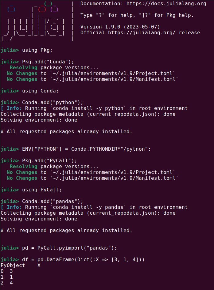 my guess is that everyone with #JuliaLang already has #Python installed (or maybe just everyone has it installed... why? why? why? 😭... anyways), but it's 🤯how easy it is to get it and then🐼 from Julia: