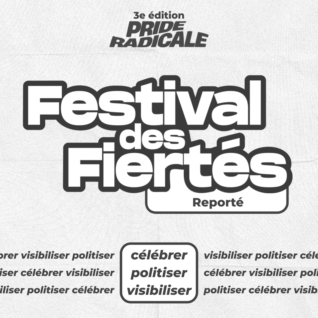 prideradicale__'s tweet photo. C’est avec une immense déception que nous vous annonçons que nous reportons le Festival des Fiertés.

En effet, FAWA/WAFA qui devait nous accueillir est confronté à des problèmes administratifs qui retardent son ouverture ! https://t.co/CHMZjUOKh1