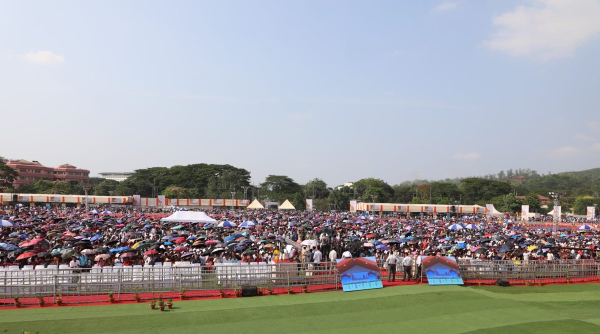 Huge crowds have gathered at Khanapara Field, as Hon HM Shri @AmitShah ji will shortly preside over Assam’s biggest ever job appointment letters distribution programme.