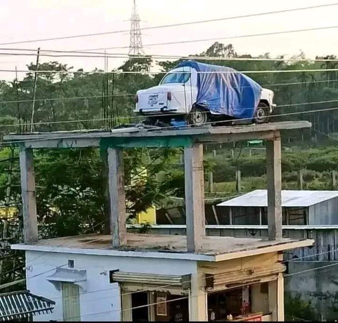 sagarcasm's tweet photo. When your car doesn’t have sun roof but your roof has sun car https://t.co/KdcdObI1Vr