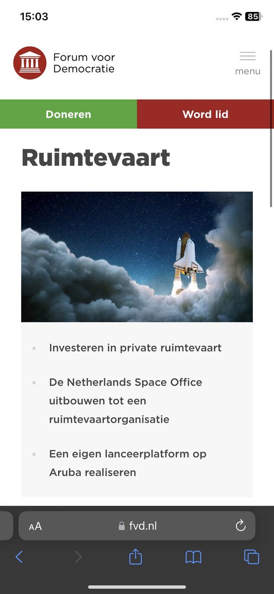 Ruimtevaart bestaat niet, maar doneer toch maar even, aldus FvD.