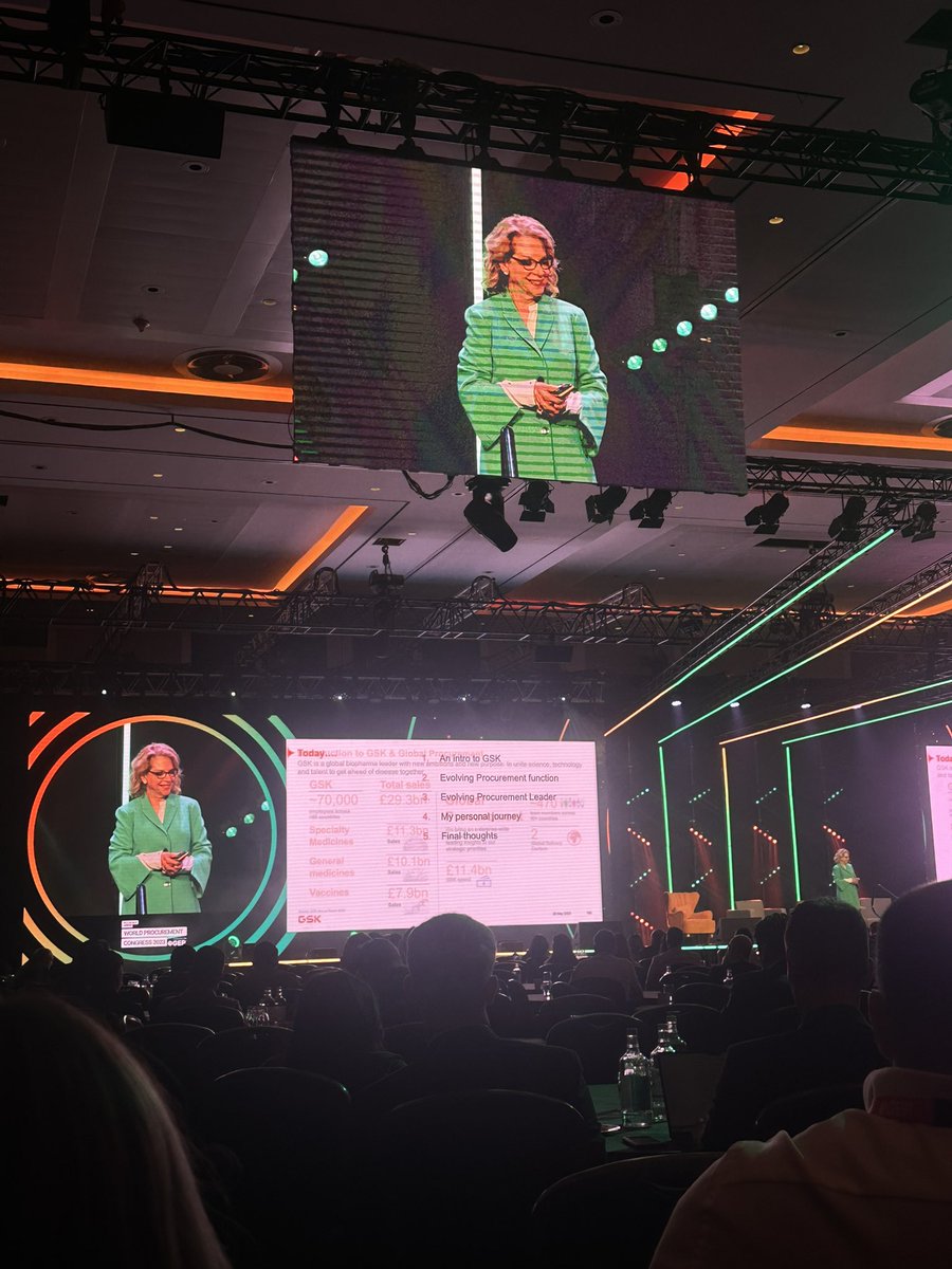 ProcurementLDRS's tweet image. Hearing from @GSK ‘s CPO and SVP Lisa Martin #PLWPC