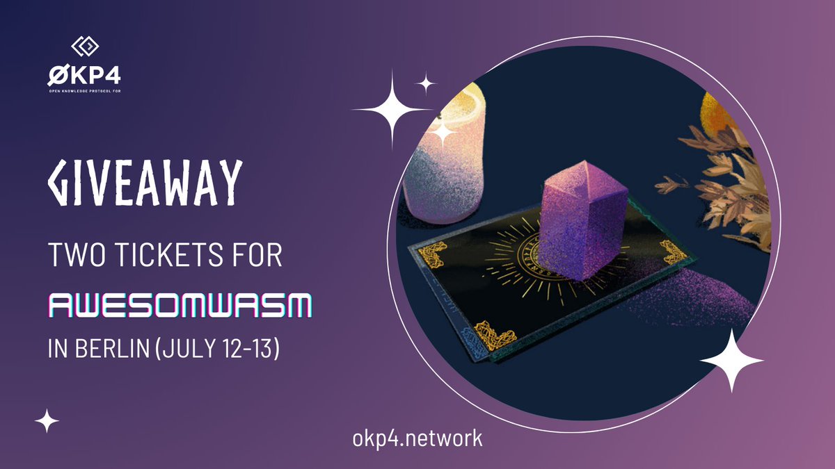 axonexyz's tweet image. 🎉 [Giveaway!] 🎉
Win 2 tickets (valued at 300 €) for @AwesomWasm.

This highly anticipated event will happen in Berlin on July 12th and 13th, 2023, exclusively for the #OKP4 community! 🌟

The winner will share a special moment with the team during the event. 🍀

To…