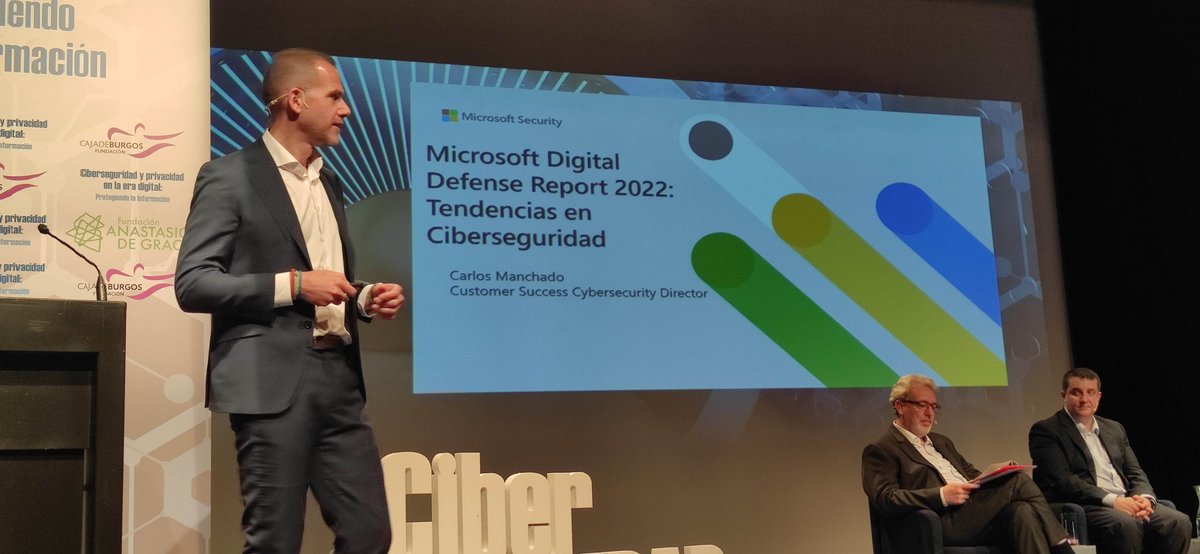 Laura_Castela's tweet photo. Interesantísimas jornadas de #ciberseguridad y #AI. Ponentes de altísimo nivel que nos hablan de amenazas y oportunidades, de la revolución de la era digital y de todo lo que debemos saber para proteger nuestra huella digital. Gracias @AnastasioGracia por la invitación https://t.co/YN2OTvklet