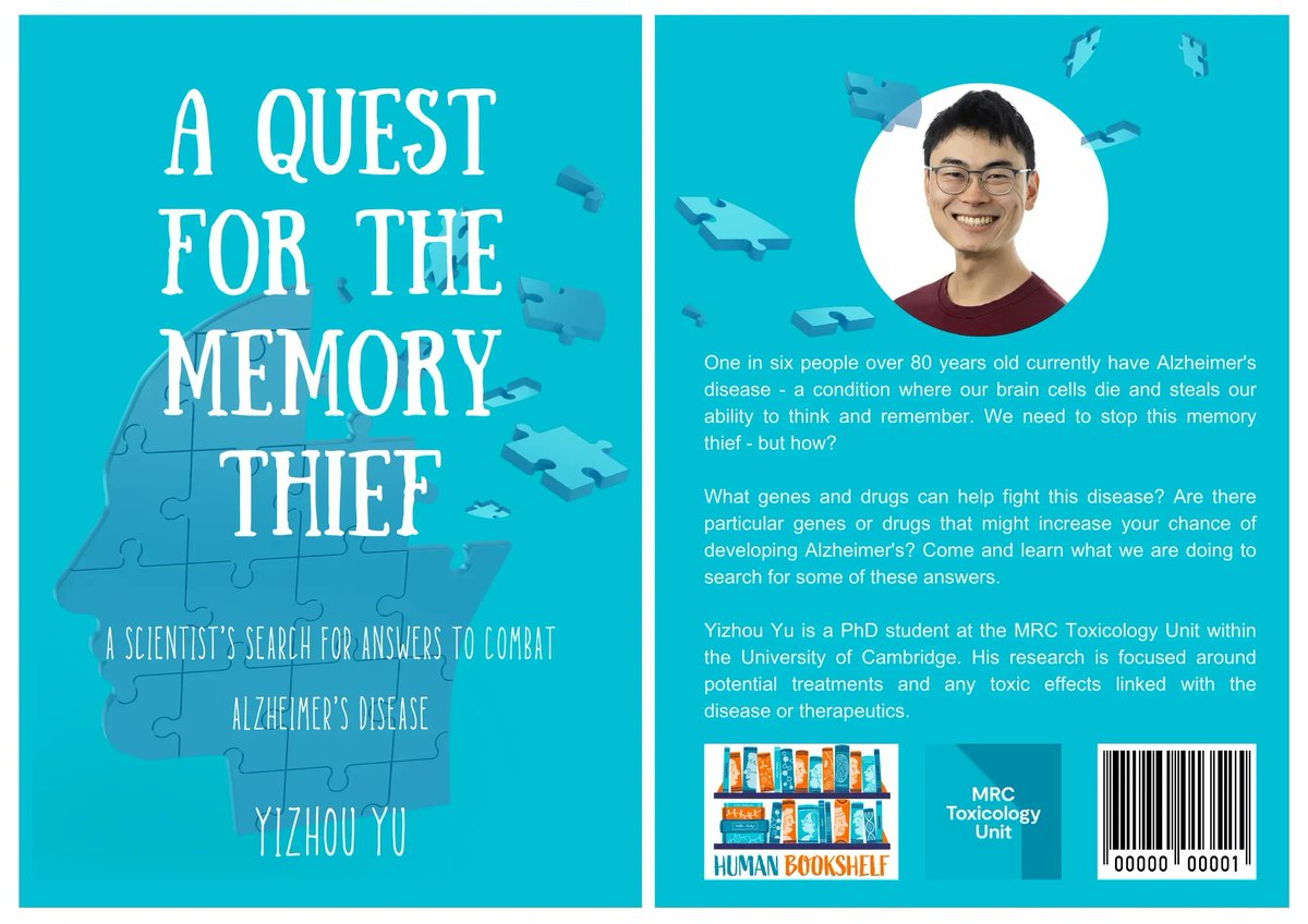 MRC_TU's tweet photo. 'BOOK' REVEAL #1!!

Join us at our first Human Bookshelf event and hear from PhD student Yizhou who can share more about #Alzheimers and his research.

📍 3rd June, 11am-1pm, #Cambridge Central Library

#HumanBookshelf #PublicEngagement @izu__u https://t.co/oNjZ4jhSDT