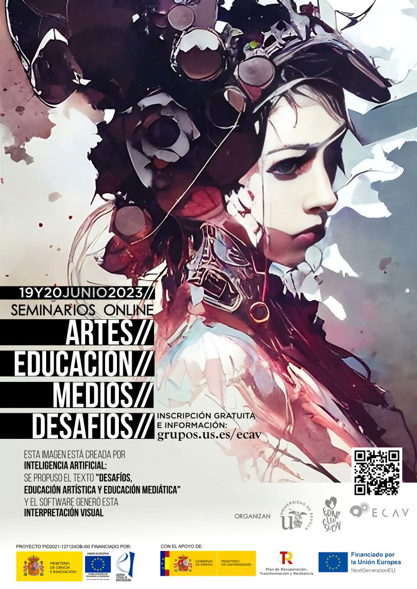 El 19 y 20 de junio tendrán lugar dos seminarios internacionales #abiertos y #gratuitos  «#Artes, #Educación, #Medios, #Desafíos»  desde dos enfoques complementarios: #educaciónmediática y #educaciónartística 
buff.ly/3BRc6E0 
@educacionuned
<a href="/grupoecav/">ECAV</a>    
#EDARCLUSION