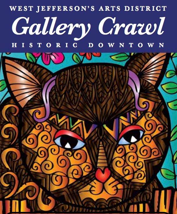 Downtown West Jefferson's Gallery Crawl Season begins on June 9th, 2023! Mark your calendars for the second Friday of the month, June - October to enjoy Historic Downtown West Jefferson and extended gallery hours from 5 pm - 7 pm!