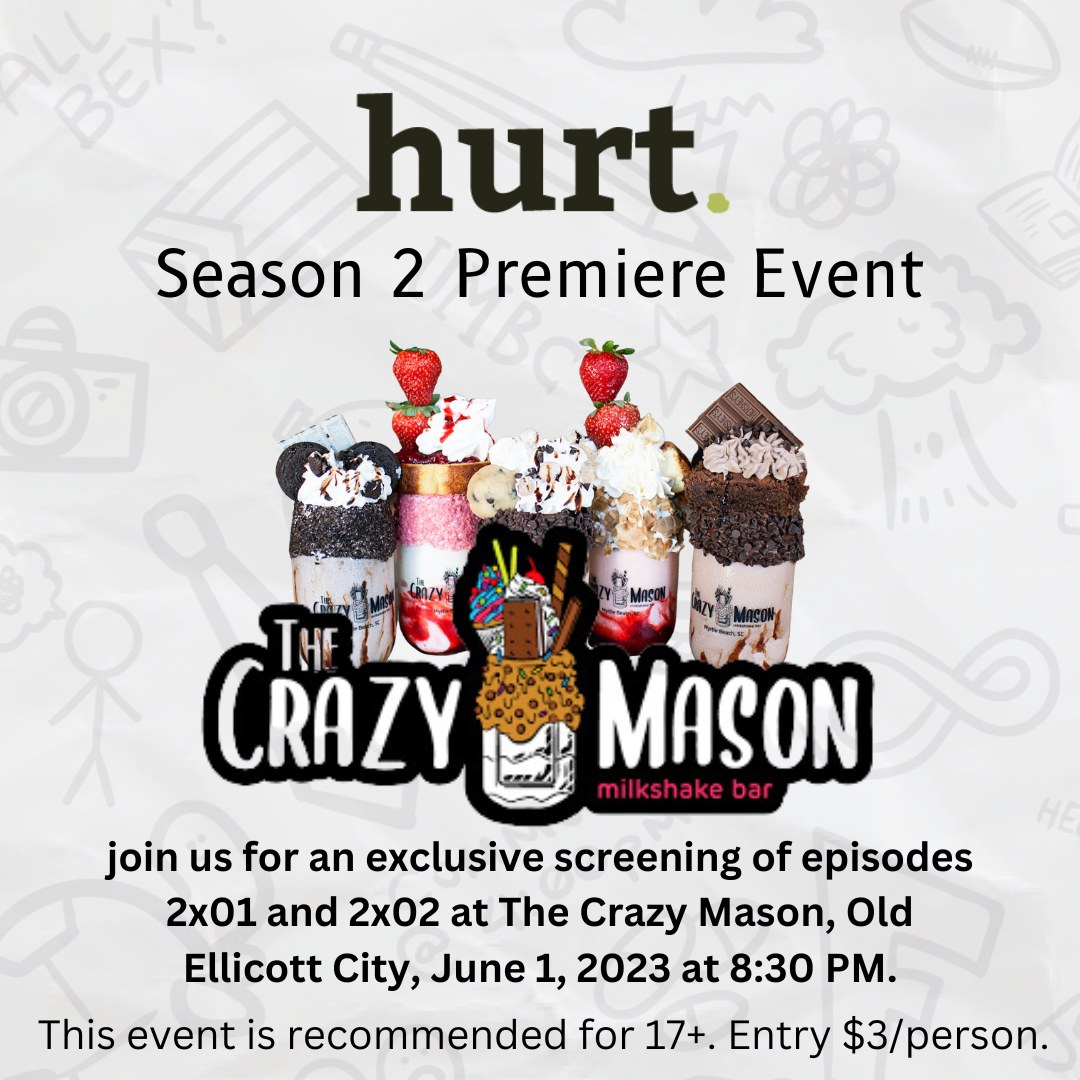 #Maryland peeps and enjoyers of #IndieFilm and #actuallyautistic stories... Show up for the premiere of <a href="/hurtwebseries/">Hurt</a> Season 2 at the Crazy Mason in Old Ellicott City!