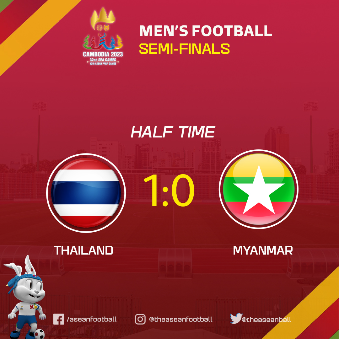 ASEAN FOOTBALL on Twitter " SEA GAMES 2023 MEN'S FOOTBALL Semi Finals HT Thailand 🇹🇭 1️⃣