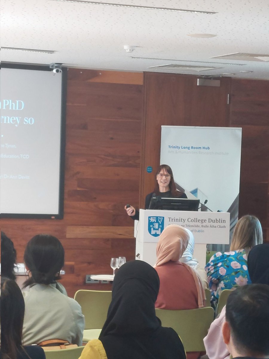 magsflood's tweet photo. Catching up with old @NCCAie friends today. @MaryElaineTynan is keeping us up to date on her research ' Toward an inclusive model of student voice prescribed text selection for Leaving Certificate English' @PgrTcd #EdConTCD https://t.co/hGxZ2xj2S7