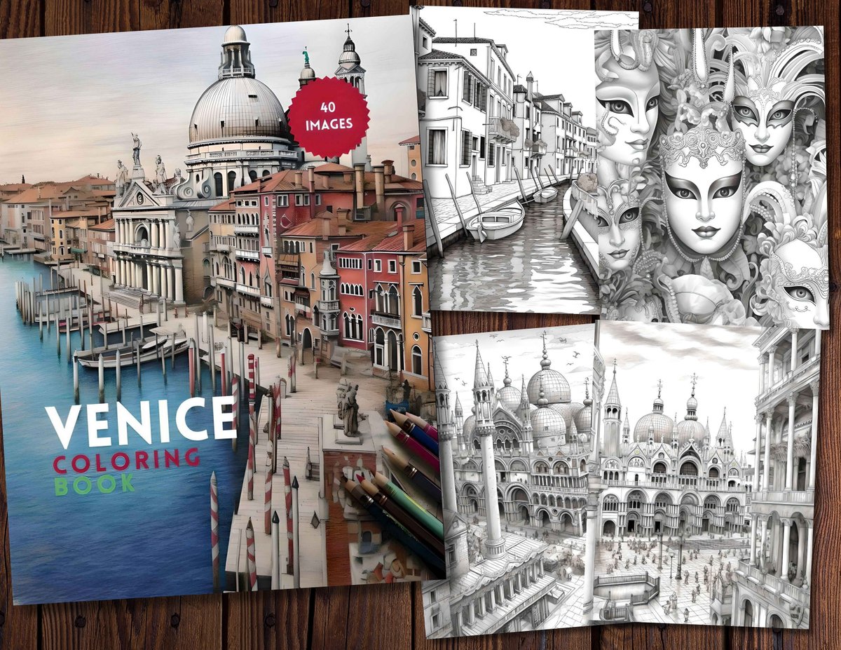 NextIsNowStore's tweet photo. 40 Incredible Venice Coloring Page Book, Instant Download - Gift, Printable PDF https://t.co/L8GMu0Q1um #digitaldownload #coloringbook #adultcoloring #coloringpage #coloringpages #downloadablepdf #venice #readytoprint #travel #italy #tourism #giftideas #giftforher https://t.co/Rv5vP6uzuo