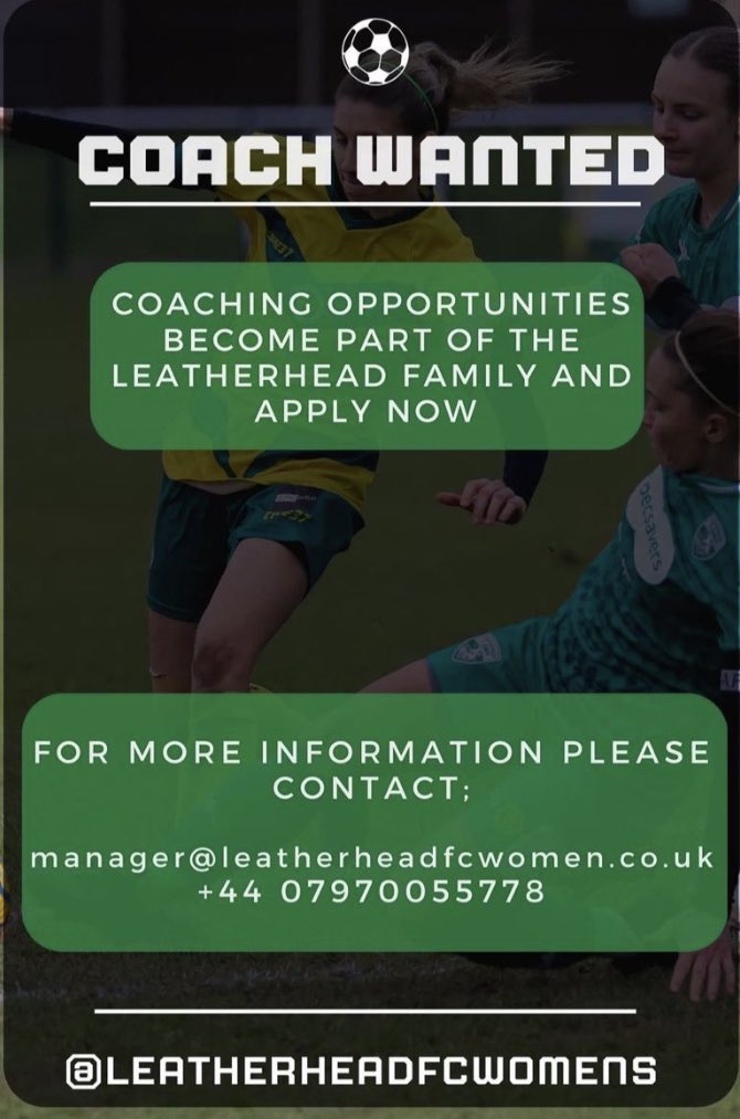 @FindCoachesJobs part time coaching opportunity to help our first team manager