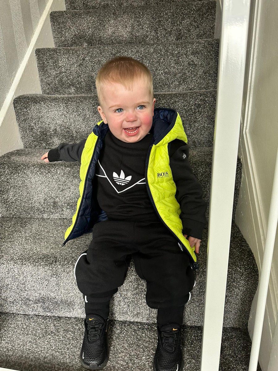 Wakefield72's tweet photo. Little Thomas wins the cutest toddler award! Haven't got to meet him yet, but check the outfit I got him 😎 https://t.co/M8hRsDDM4O