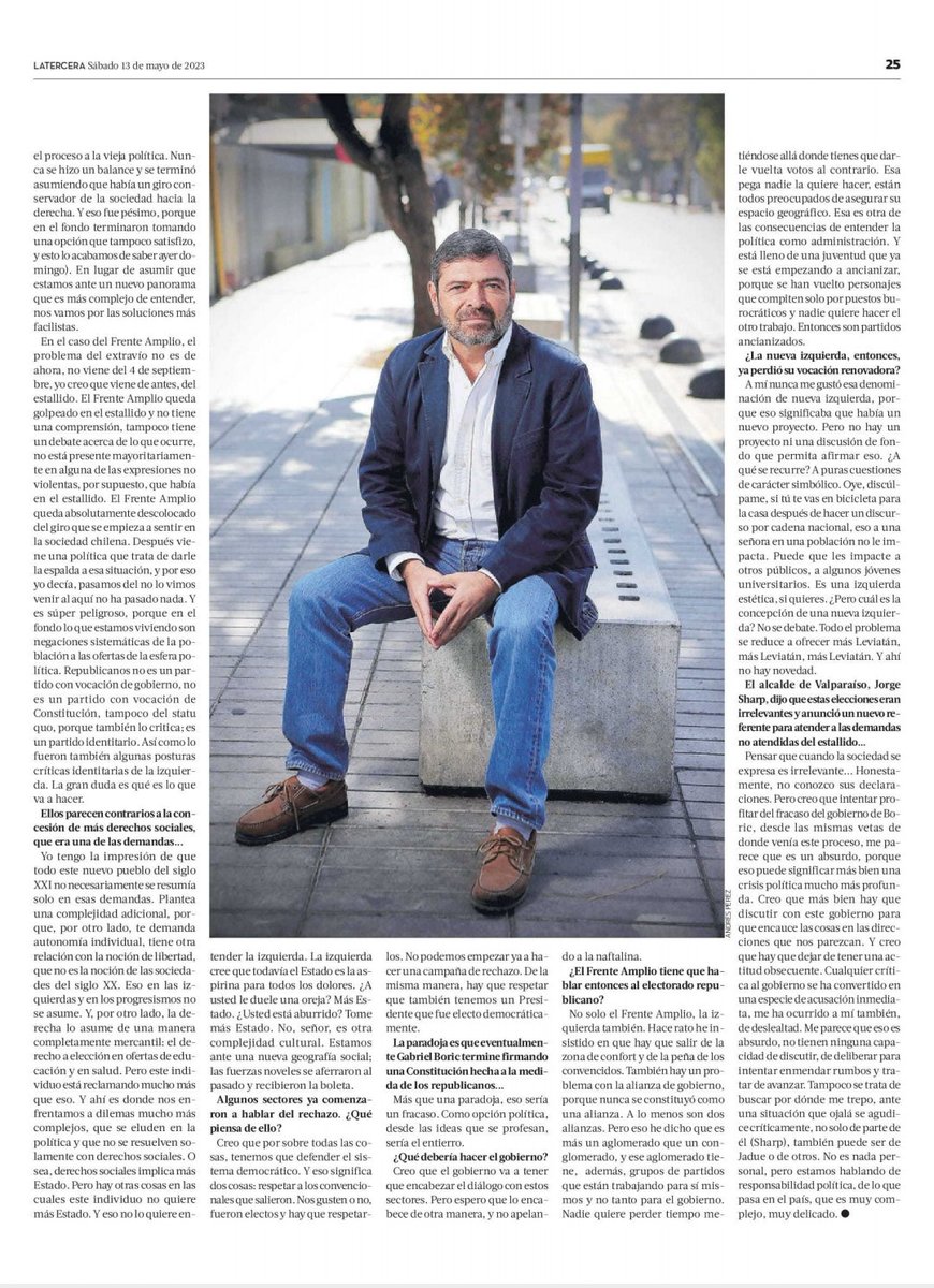 Comparto entrevista con <a href="/latercera/">La Tercera</a> al día siguiente de la elección del pasado domingo.

Tenemos que ver sus resultados en la perspectiva de todo el proceso