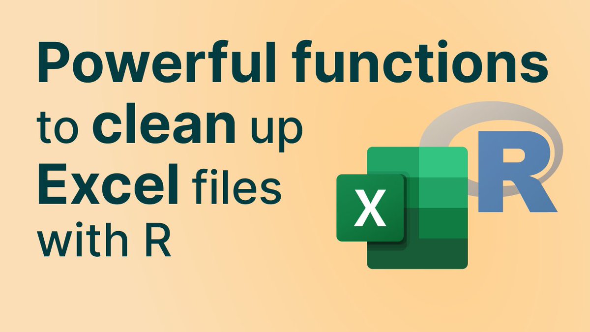 Excel files are messy.

So let me show you how to clean them with #rstats.

It's just a matter of knowing the right functions. Once you know them, cleaning Excel files becomes much easier.

In my newest YouTube video, I demonstrate how these powerful functions work (link below)