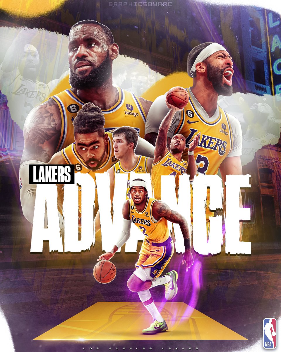 graphicsbyarc's tweet photo. Lakers advance to the Western Conference Finals!

@Lakers #NBAPlayoffs #NBA #NBAFinals #smsports https://t.co/zVVFQPKe2e