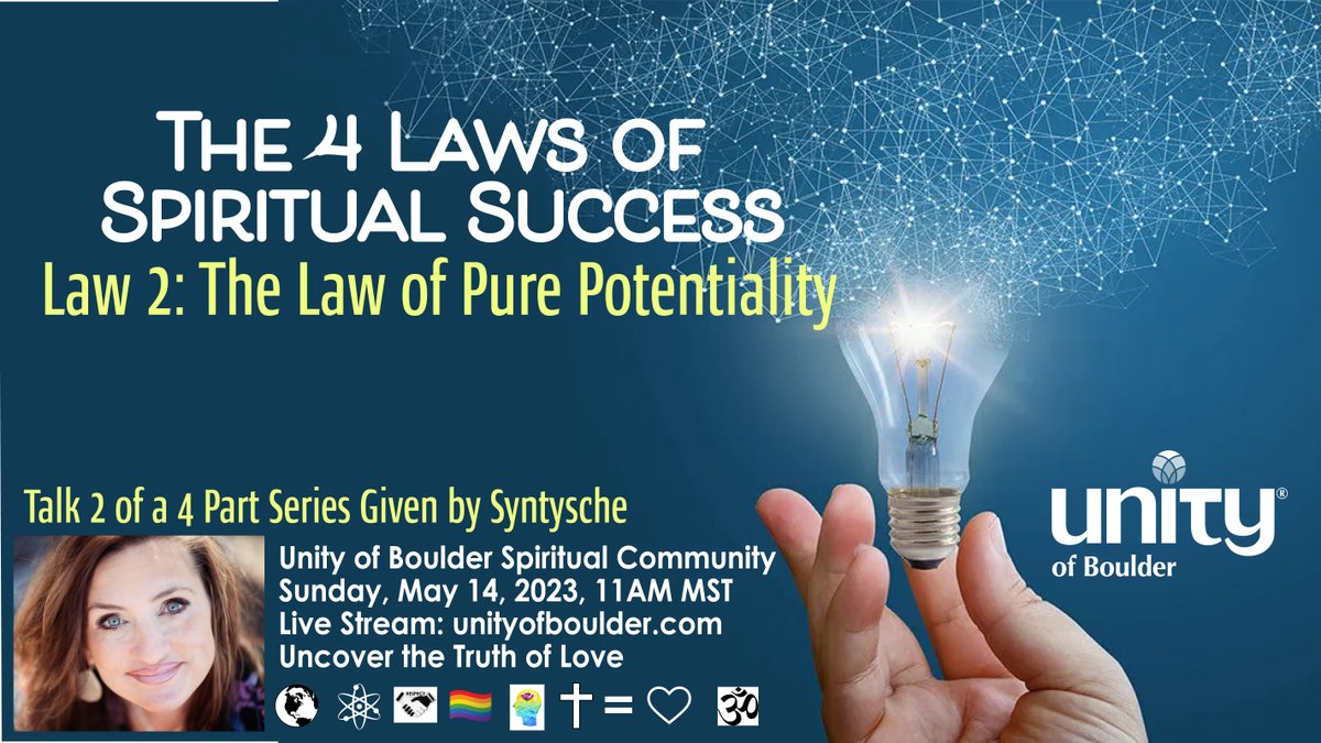 Syntysche1's tweet image. Discover the consciousness in Pure Potentiality--the point where we witness the intelligence within every living thing this Sunday at 11AM MST!

WATCH LIVE: unityofboulder.com

#unity #unityboudler #spiritualsuccess #spirituallaws #sentience #infiniteintelligence