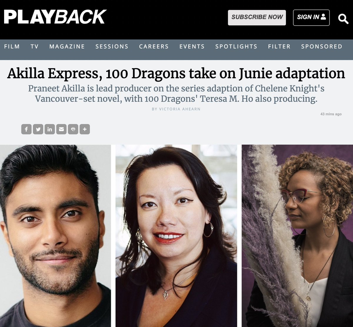 praneetakilla's tweet image. FINALLY. Thrilled to announce that I will be adapting author Chelene Knight's incredibly riveting novel #Junie into a television series under my new production banner Akilla Express alongside Toronto based prod-co 100 Dragons. More info here: shorturl.at/iNQZ6
