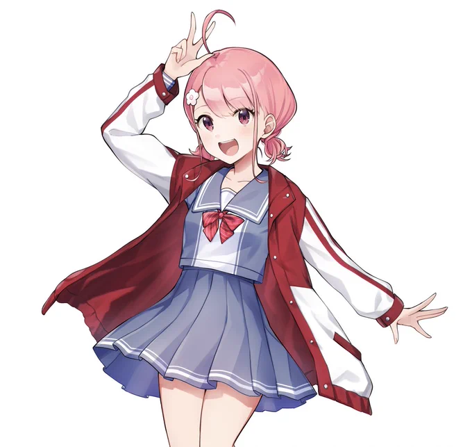 うちのピンク髪の子 やよい #てっぺんっ