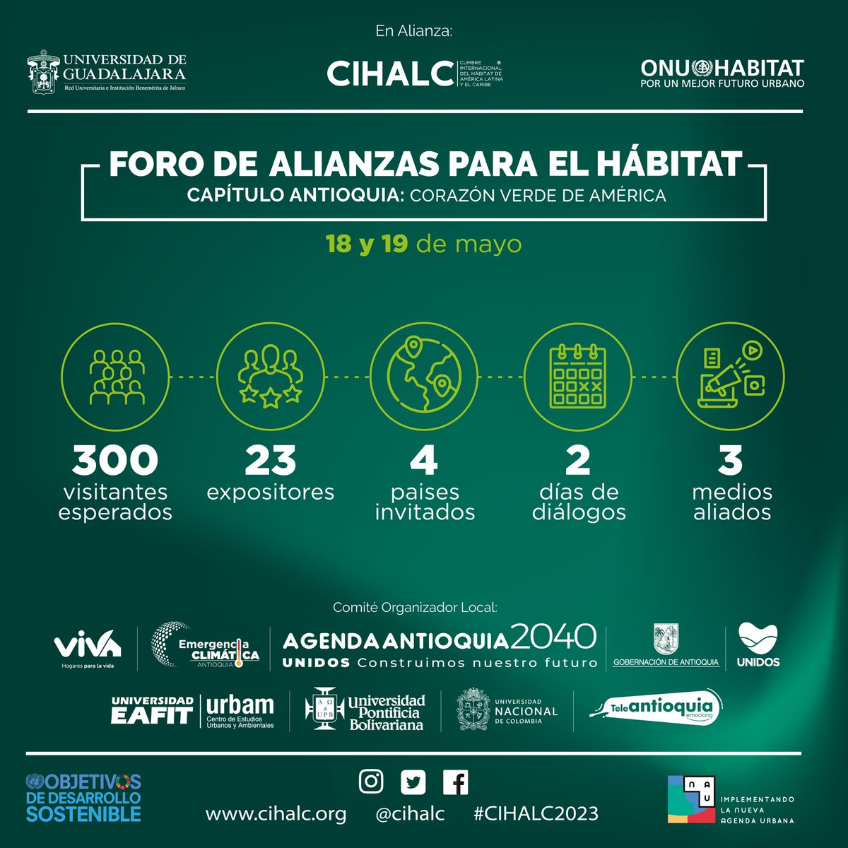 Foro de Alianzas para el Hábitat. Capítulo Antioquia Corazón Verde de América.

✋🏻 Participa de los #workshops que realizaremos junto a expertos de <a href="/upbcolombia/">UPB</a> @urbam_eafit <a href="/MedellinUNAL/">Sede Medellín UNAL</a> 

Inscríbete forms.office.com/r/uVaer1GEwQ
