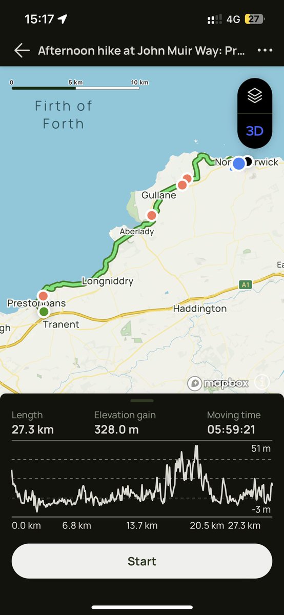 Completed 5/10 of John Muir Way: from Prestonpans to North Berwick.