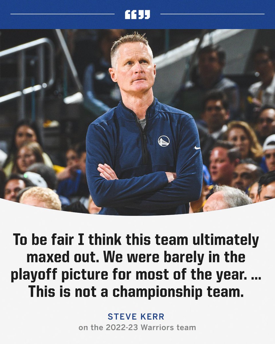Steve Kerr had this to say after the Warriors were eliminated from the playoffs.