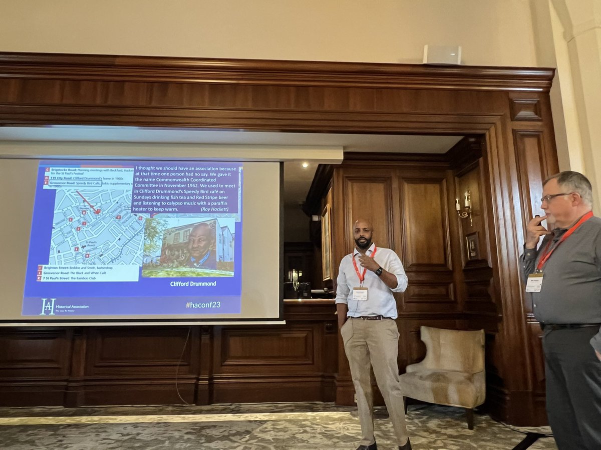 ‘Taking students to a historic site gives them a tangible connection to what they’re learning’ @Abdul_Mohamud 
As always an amazing session from @Justice2History on exploring sites of Black British History #haconf2023