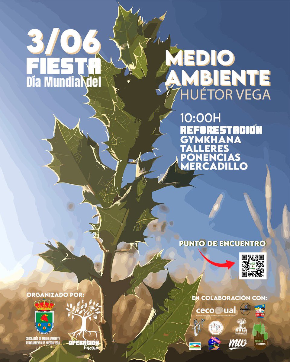 Te esperamos en #HuétorVega el #3junio #DíaMundialDelMedioAmbiente 🌳
Organizan <a href="/operacionencina/">Operación Encina</a> <a href="/AytoHuetorVega/">Ayuntamiento de Huétor Vega</a>
Colaboran <a href="/AmbientalAula/">Aula Ambiental Huétor-Vega</a> <a href="/rosapinkes/">Rosa Villalba Fernandez</a> <a href="/SoyCrisa/">Cristina Pablos Busto</a> <a href="/verdejomar/">Mar Verdejo Coto</a>
#ÁngelaZarauz #MujeresÁrbol <a href="/MarbelWear/">Marbel Wear</a>
#Reforestación #ReforestaTuZona #ArribaLasRamas #Granada #HuétorVega