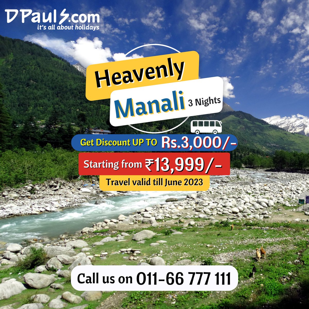 dpauls_travel's tweet photo. Manali 3 Nts Packages from Rs.13999/
๐๐จ๐จ๐ค ๐๐จ๐ฐ & ๐๐๐ญ ๐๐ข๐ฌ๐๐จ๐ฎ๐ง๐ญ ๐๐๐๐ ๐๐ฌ.๐๐๐๐
Incl: Bus Ticket (Ex- Delhi), Stay, Sightseeing, Etc.
For details, Call on 011-66777111
#DPauls_Travel #ManaliPackages #ManaliTour #HimachalPackages #IndiaPackages #DekhoMyIndia https://t.co/TtMxb0THK2