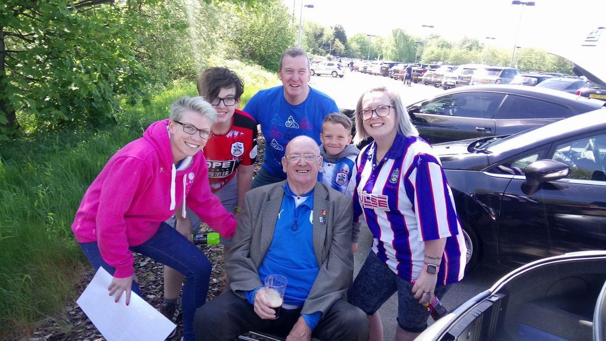 ahey93's tweet photo. Because of this man we became #htafc fans, he retired his seat after watching town for 64 seasons, this was 5 years ago and what a season to end it on! It will be 2 years on Monday since we lost him but we carry on the tradition, each generation remembering why 💙🤍 https://t.co/oO45E6Xuxu