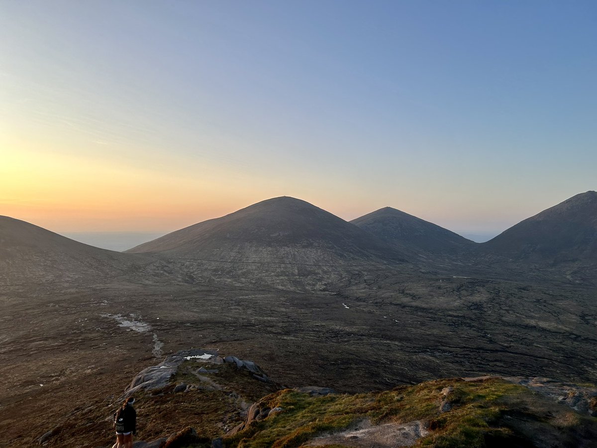 waggyraces's tweet photo. Friday night sunset hike in the Mournes.
Sipping a beer on top of Slieve Doan at 9pm is a fine end to the week.
Zola (who will be 12 this year) was lost to a bog for a few mins and is pure stinkin today - thick glarry mud 😬 https://t.co/uqAnqB5vhz