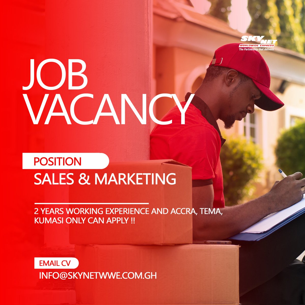SkynetWWE_Ghana's tweet photo. We're hiring!!! Kindly retweet for someone who badly needs a job apply.
#Customer_service
#Operation_manager
#Sales & marketing https://t.co/iimuEXMVYC