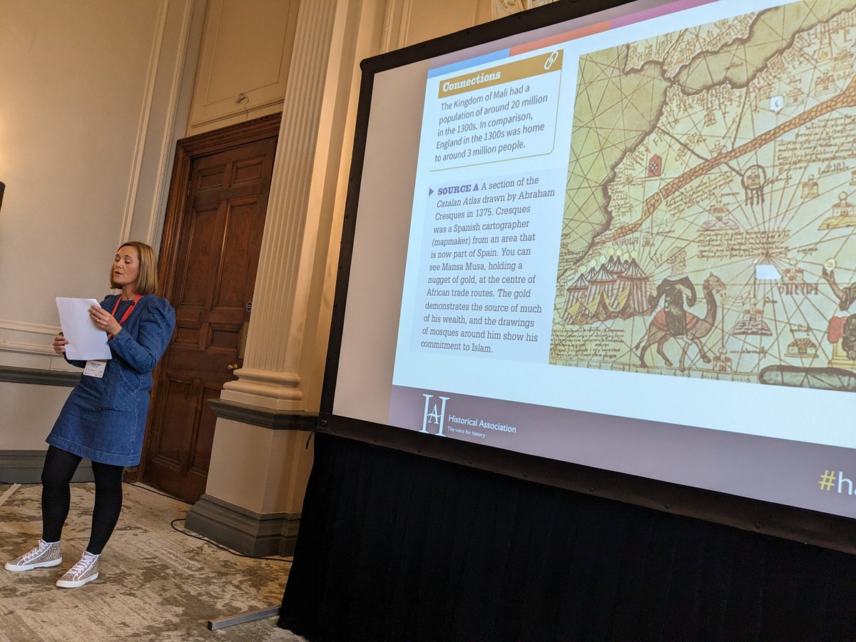 MrsBallAP's tweet photo. Fantastic session from @KatieAmery and @tenigogo_ on African Kingdoms. Brilliantly informative and practical and the textbook looks AMAZING #HAconf23 https://t.co/05zKi6GyMl