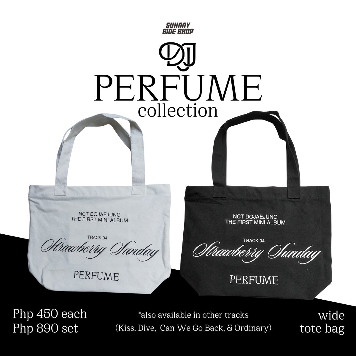 SuhnnySideShop's tweet photo. PRE-ORDER: DJJ PERFUME-INSPIRED BAGS

🤍Php 380 / Php 750 set + lsf for ROUND TOTE BAG
🖤Php 450 / Php 900 set + lsf for WIDE BAG

📅DOP: 6/2 
🛒FORM: https://t.co/AuRhW5inmQ

#NCTDoJaeJung_Manila #DJJ_PerfumesManila #NCT_DOJAEJUNG #DOJAEJUNG_Perfume #JAEHYUN #DOYOUNG #JUNGWOO https://t.co/p1k6ZdbdRh